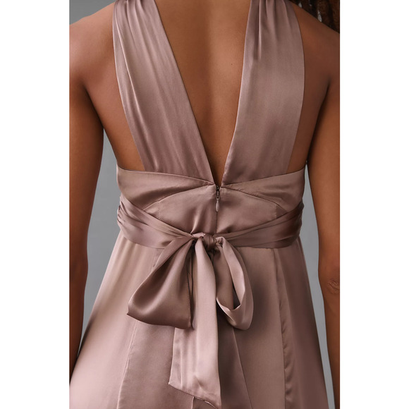 Anthropologie Silk V-Neck Dress - New Size 10 - Picture 3 of 6